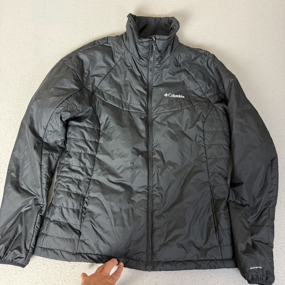 Columbia Omni-Heat Interchange Jacket Womens L Black Insulated Full Zip Coat